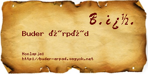 Buder Árpád névjegykártya