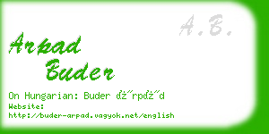arpad buder business card